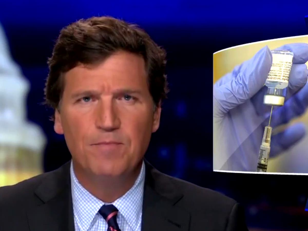 Tucker Carlson says U.S. officials are ‘lying’ about Covid’s vaccines while conservative media sow questions about safety