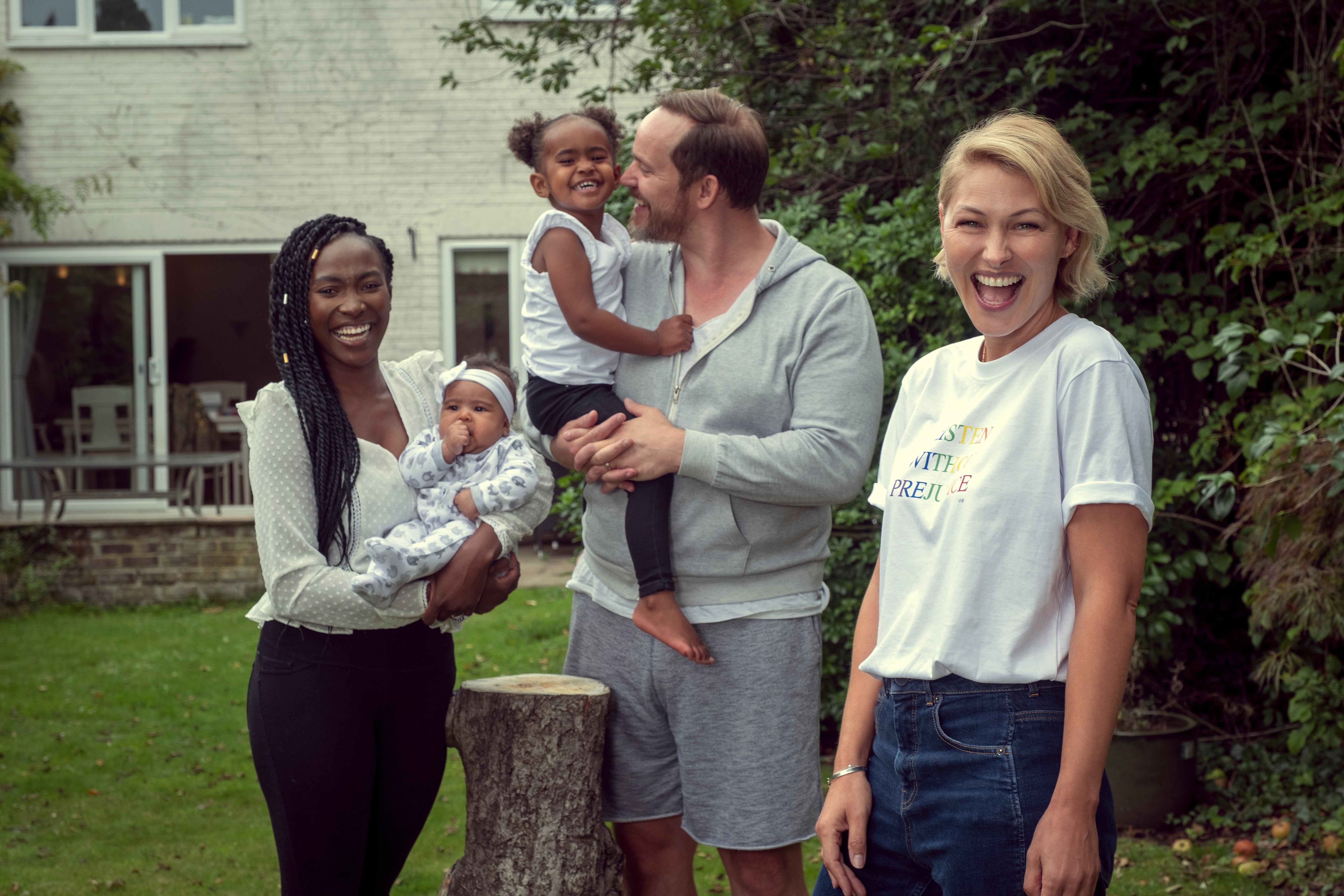 Takkies and Chris, a couple from episode one of the first series in 2020, with their children and Willis