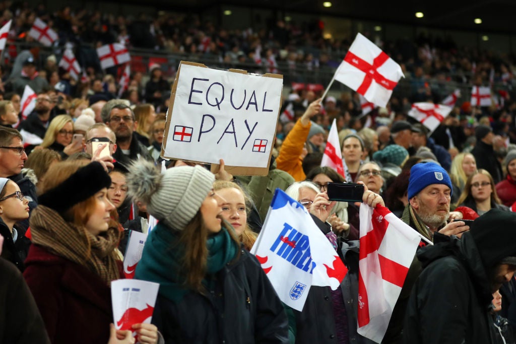 The message is clear at a women’s friendly between England and Germany at Wembley Stadium in November 2019