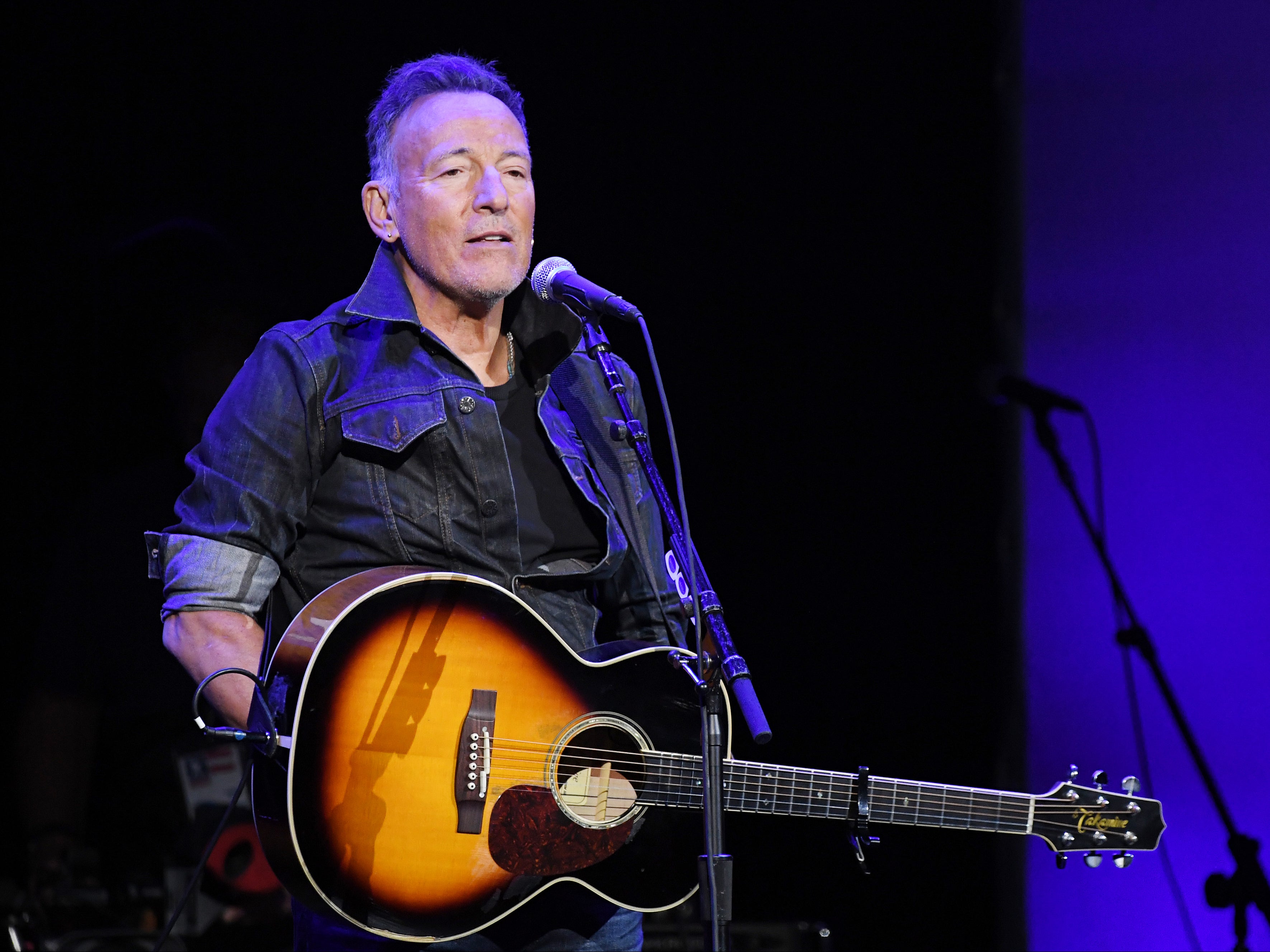 Bruce Springsteen performs during the 13th annual Stand Up for Heroes benefit concert at Madison Square Garden on 4 November 2019 in New York City