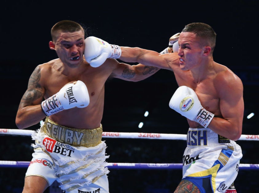 Josh Warrington defeats Lee Selby for the IBF featherweight world title in 2018