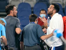 Fabio Fognini and Salvatore Caruso in heated row on court after Australian Open match
