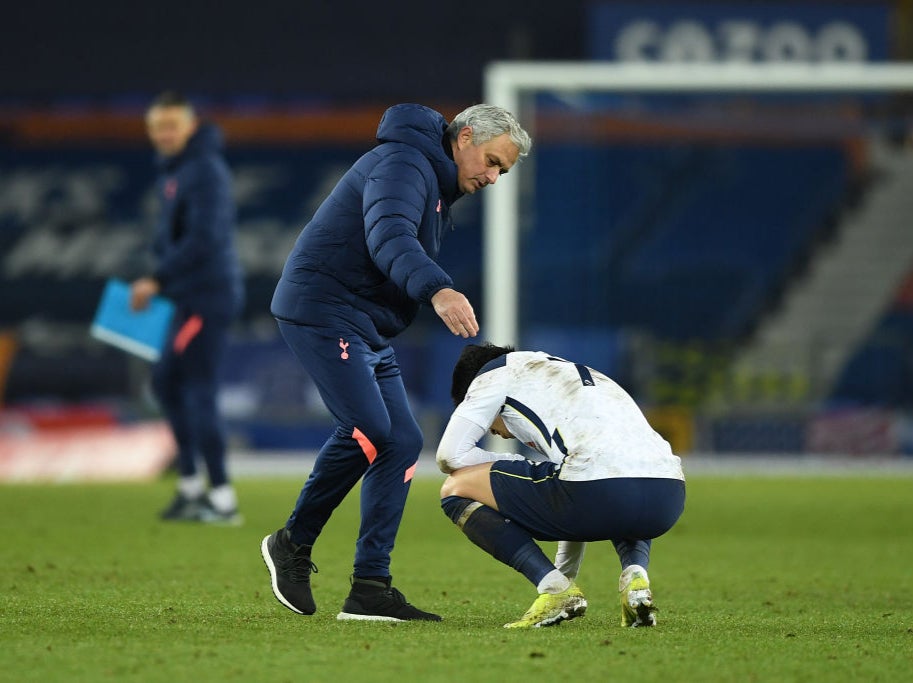 Jose Mourinho consoles his players