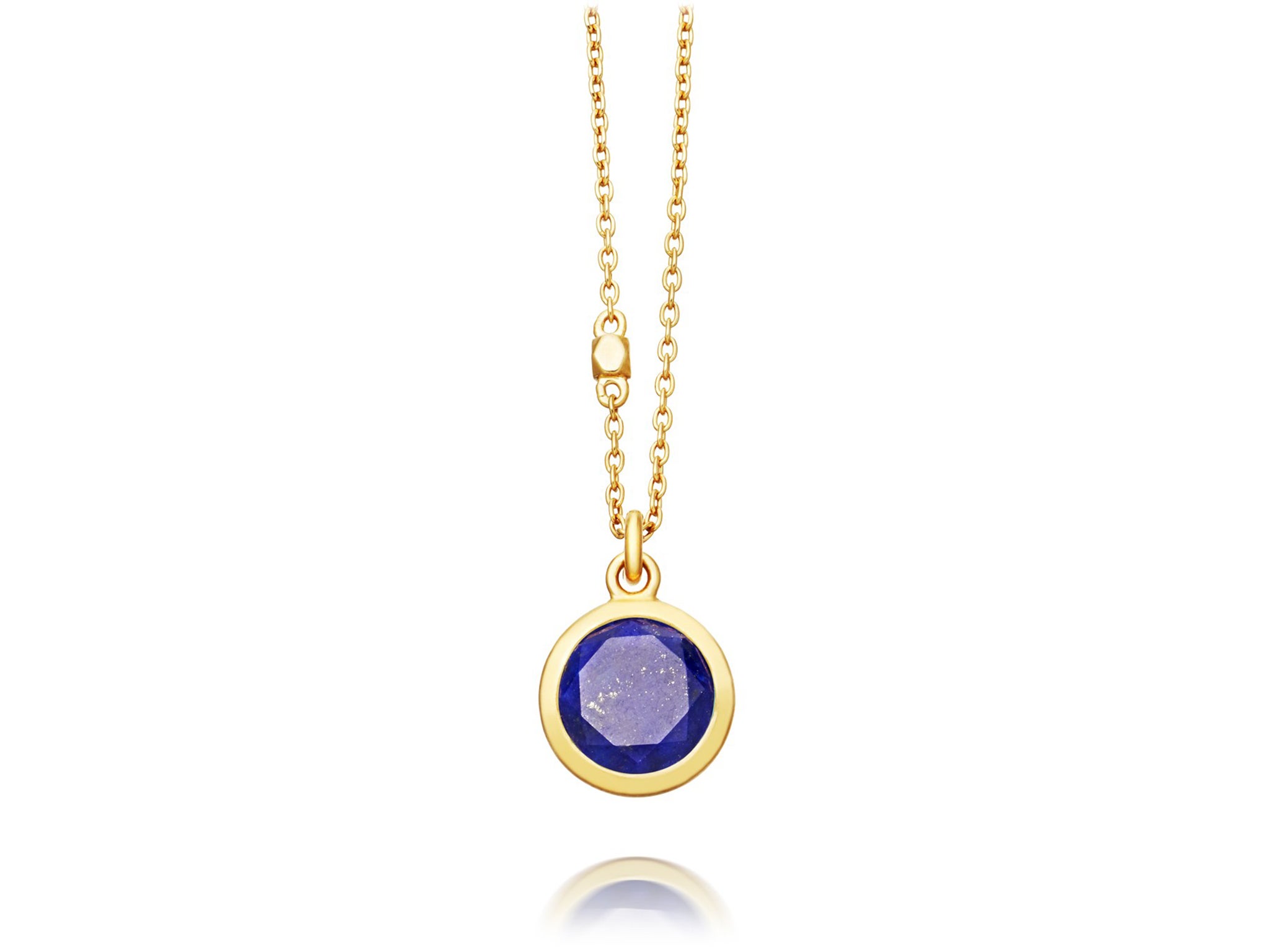 9ct Gold Lapis Lazuli Pendant and 18" Chain Gift Boxed Necklace Made in UK 