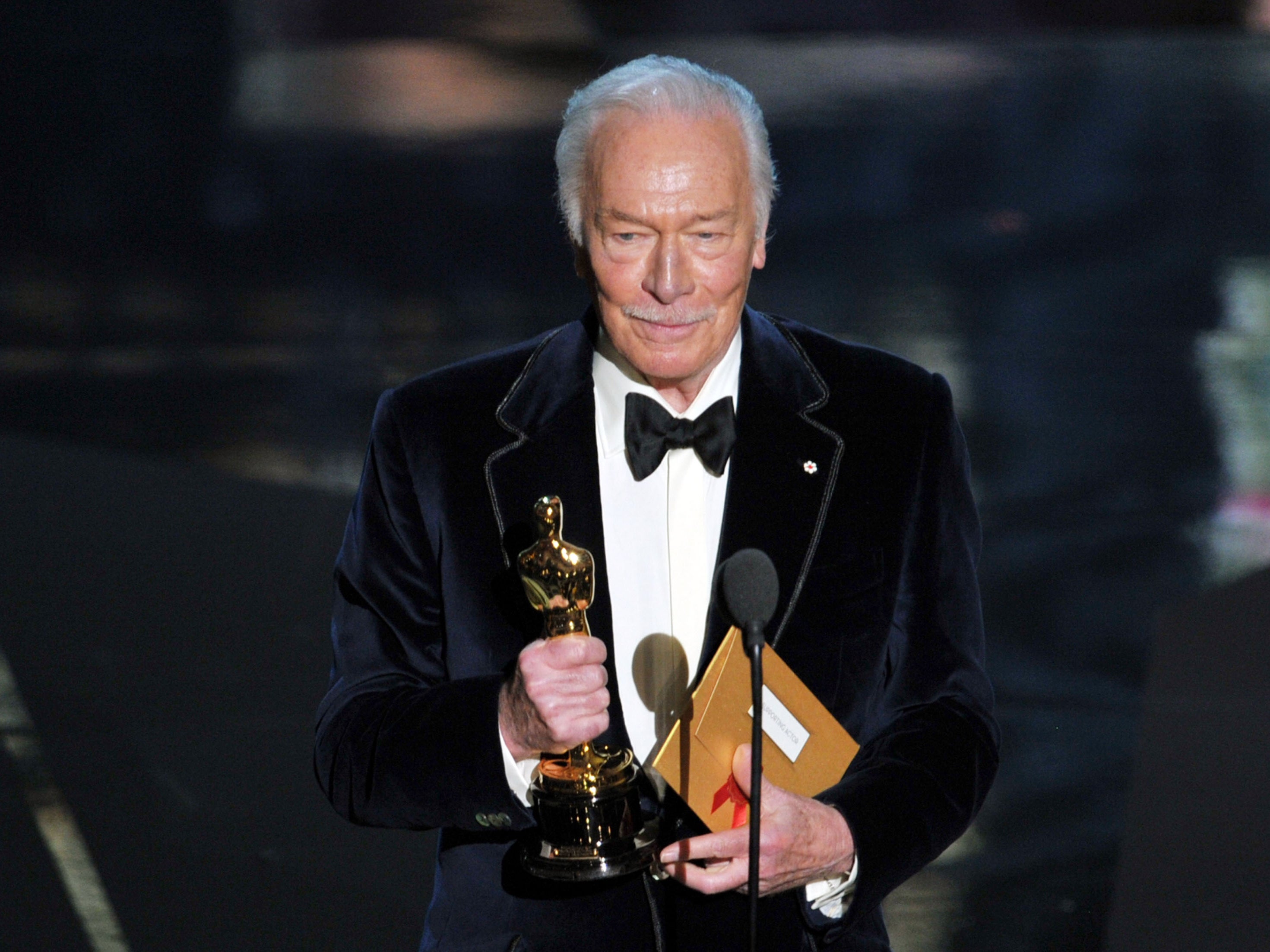 Accepting his Oscar in 2012