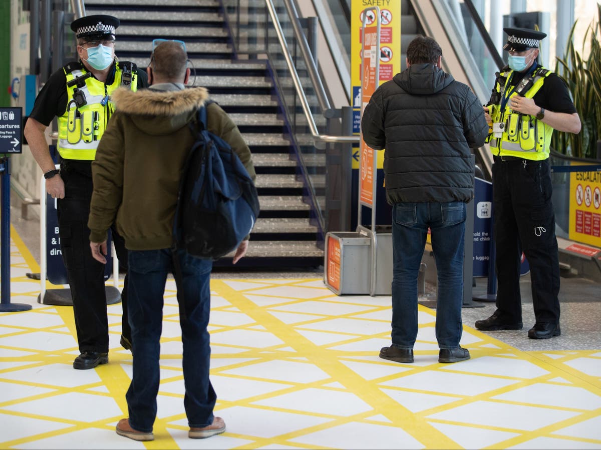 Covid news - live: Restrictions could stay until all adults get vaccine as airport police patrols stepped up Covid news - live: Restrictions could stay until all adults get vaccine as airport police patrols stepped up