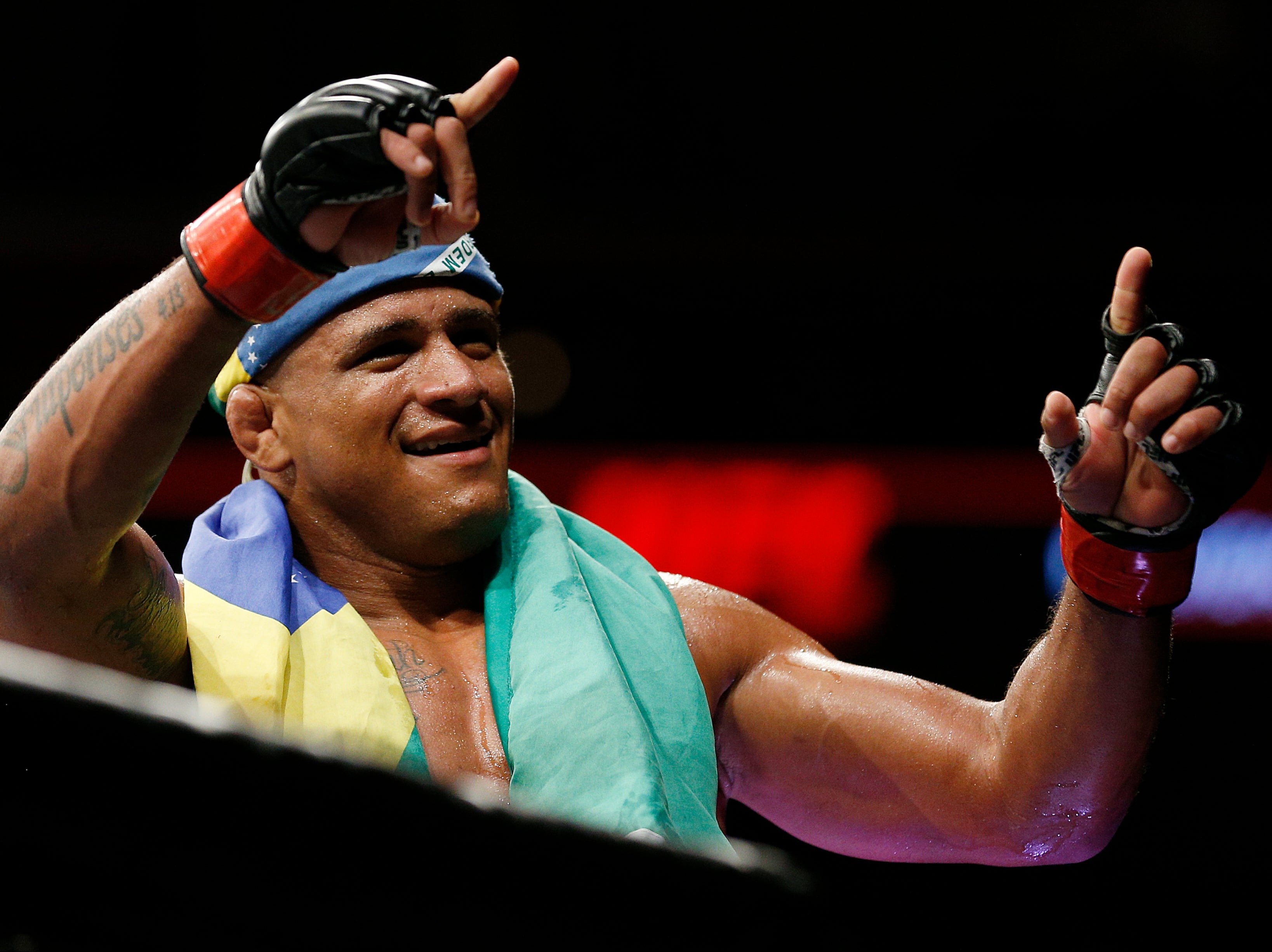 Chimaev faces a huge step-up in competition against No3 welterweight Gilbert Burns (pictured)