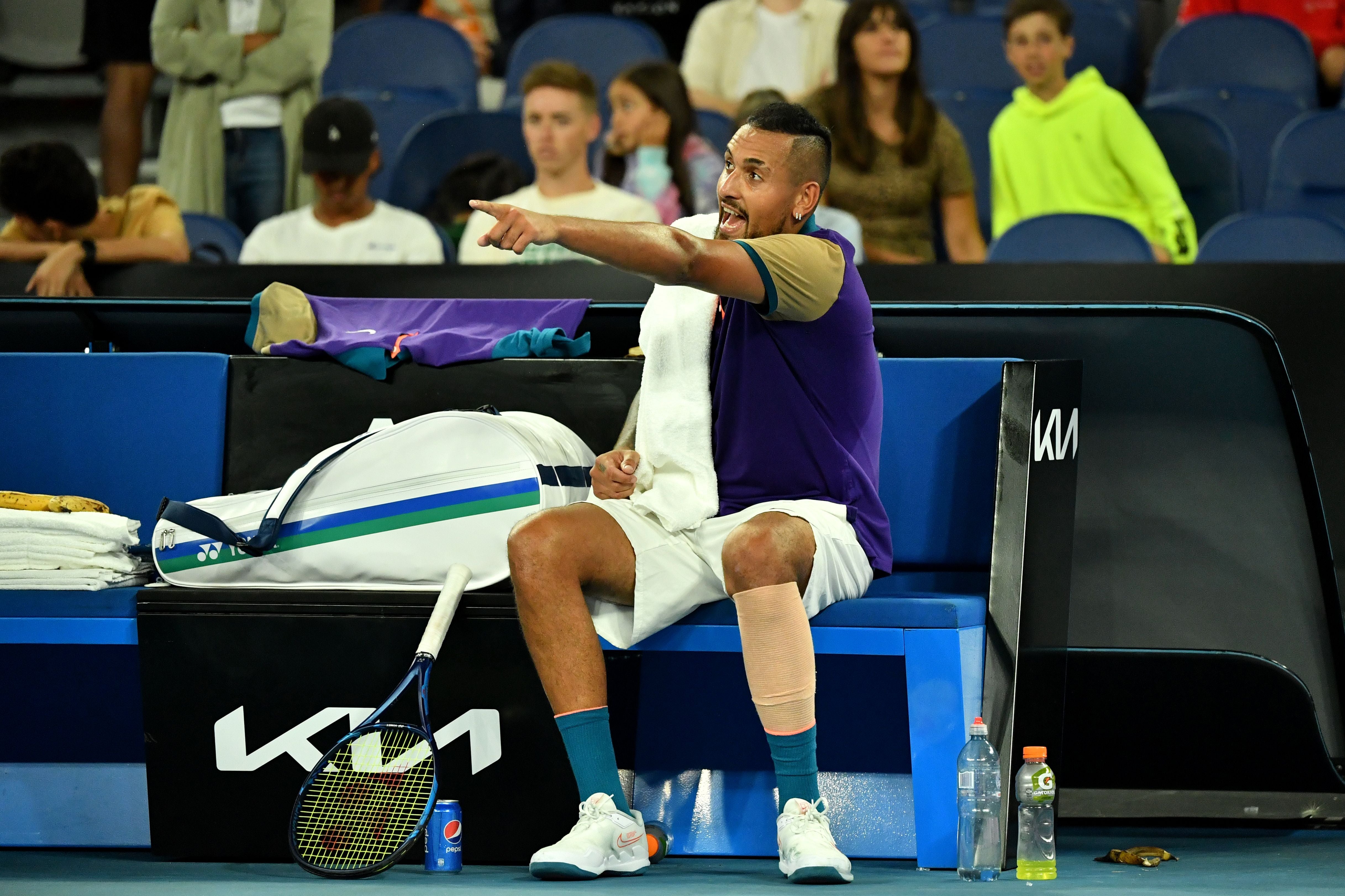 Nick Kyrgios was animated throughout as ever