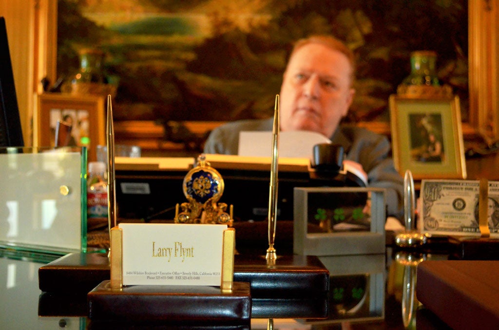Larry Flynt pictured in 2011 inside his Beverly Hills office.