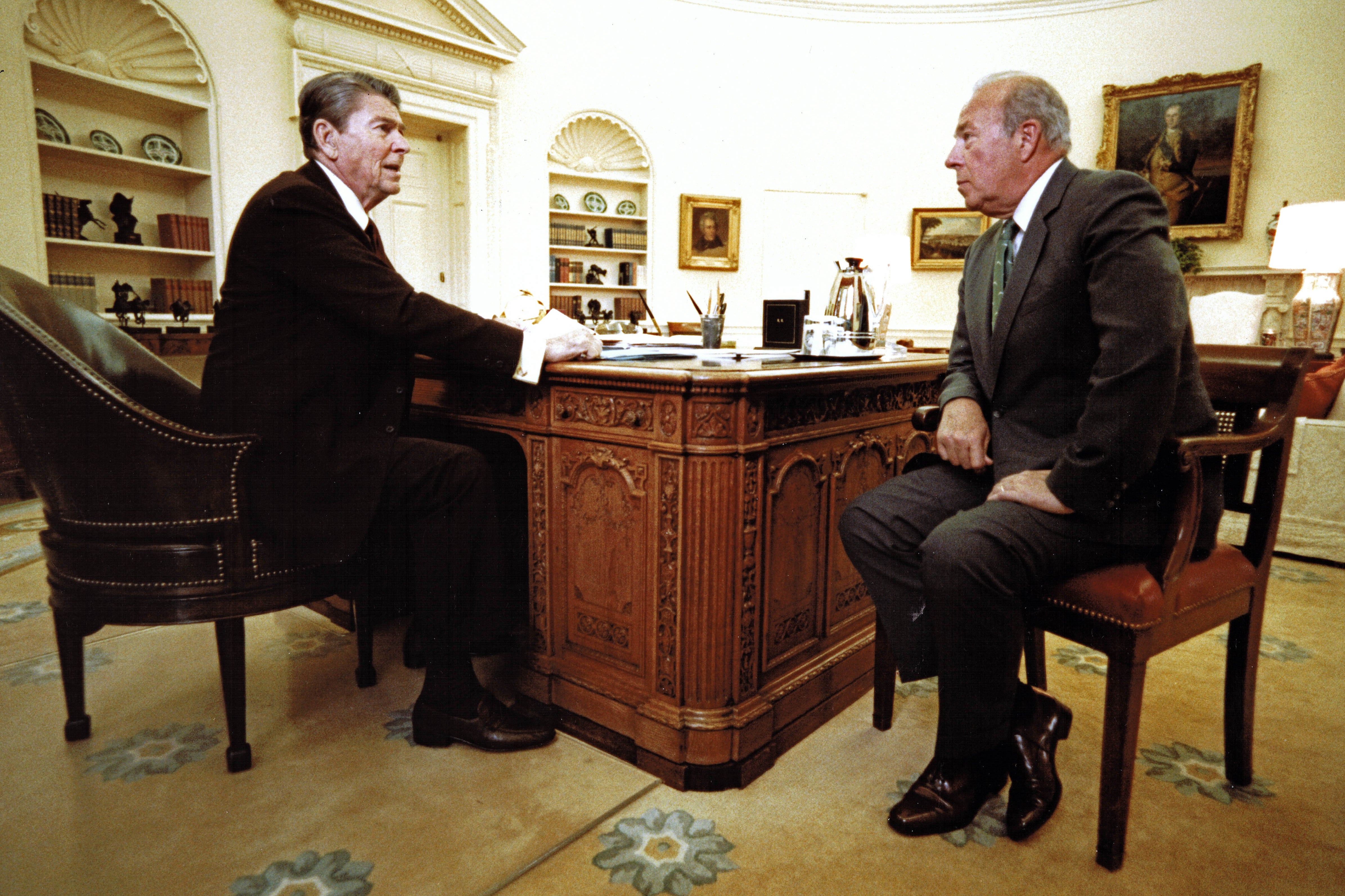 With Ronald Reagan in the Oval Office in 1985