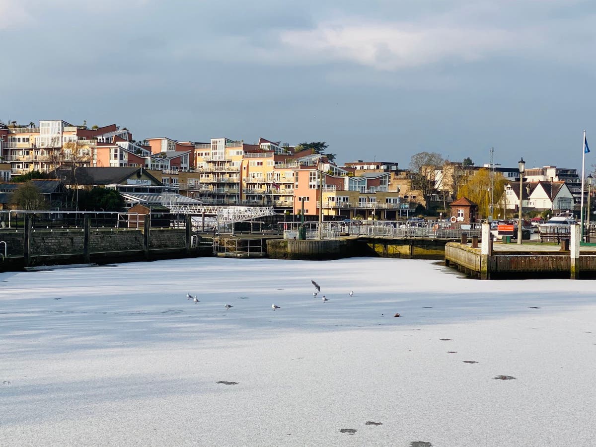 More snow predicted for UK after Thames freezes over in London