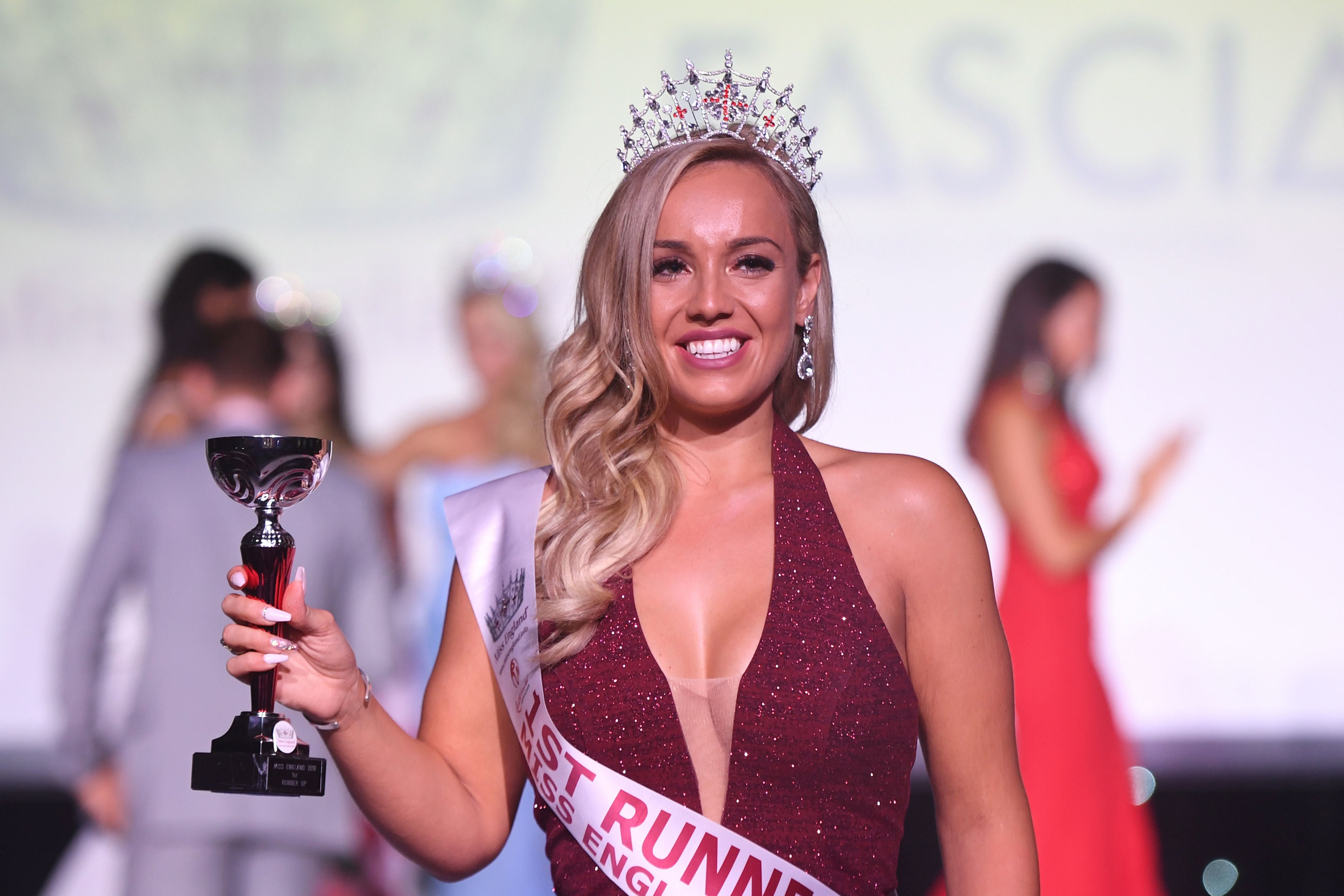 Miss Great Britain Jen Atkin, pictured as runner up in Miss England 2018, came out as bisexual in early Feb 2021.