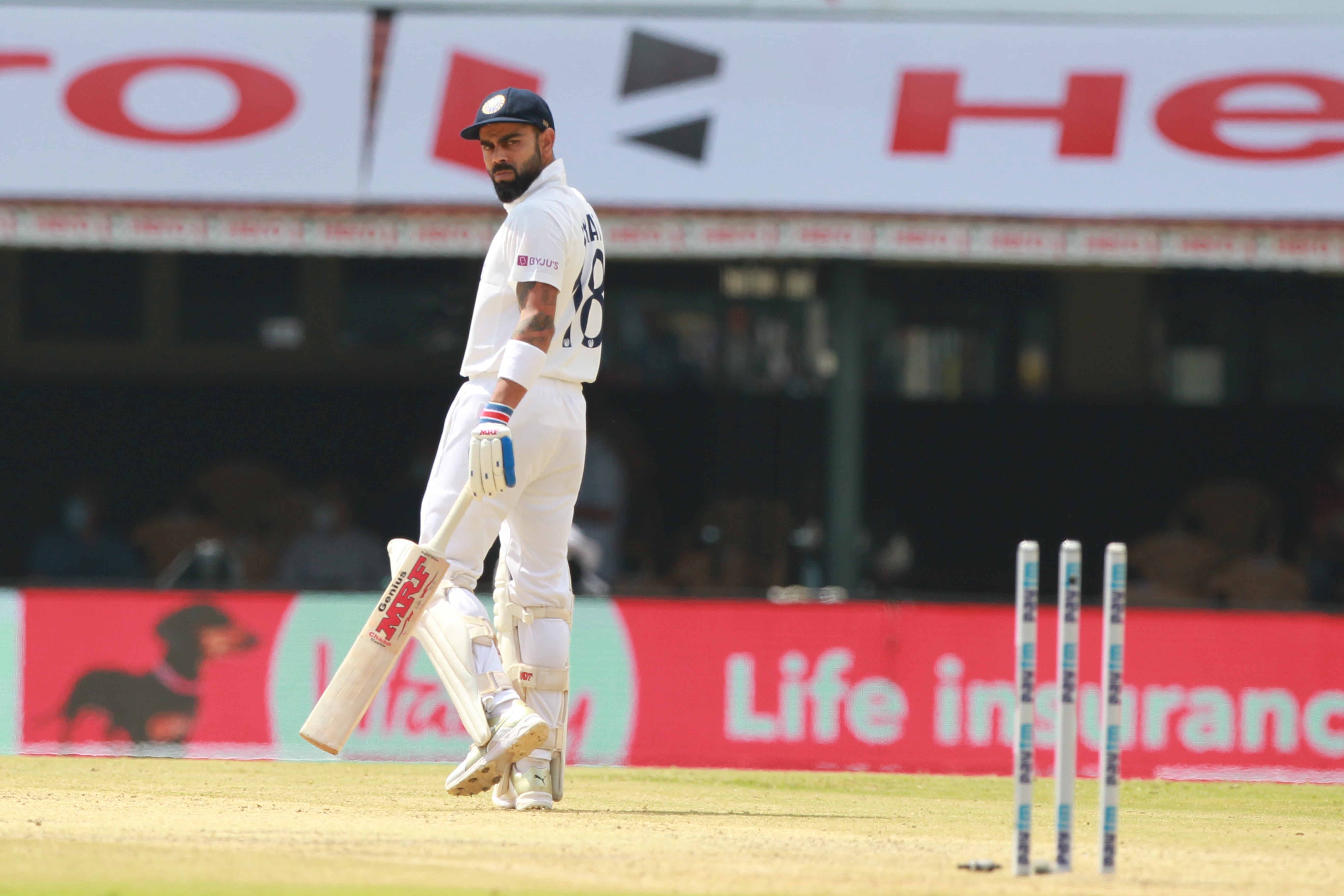 Kohli walks off after being bowled clean by Moeen