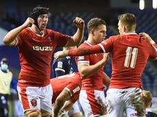 Louis Rees-Zammit inspires Wales to spectacular comeback against 14-man Scotland