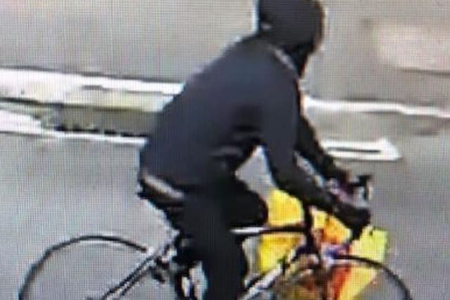 <p>Police released this image of a cyclist they want to speak to</p>