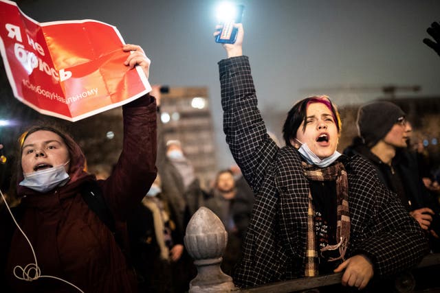 Russia Navalny Flashlight Protest