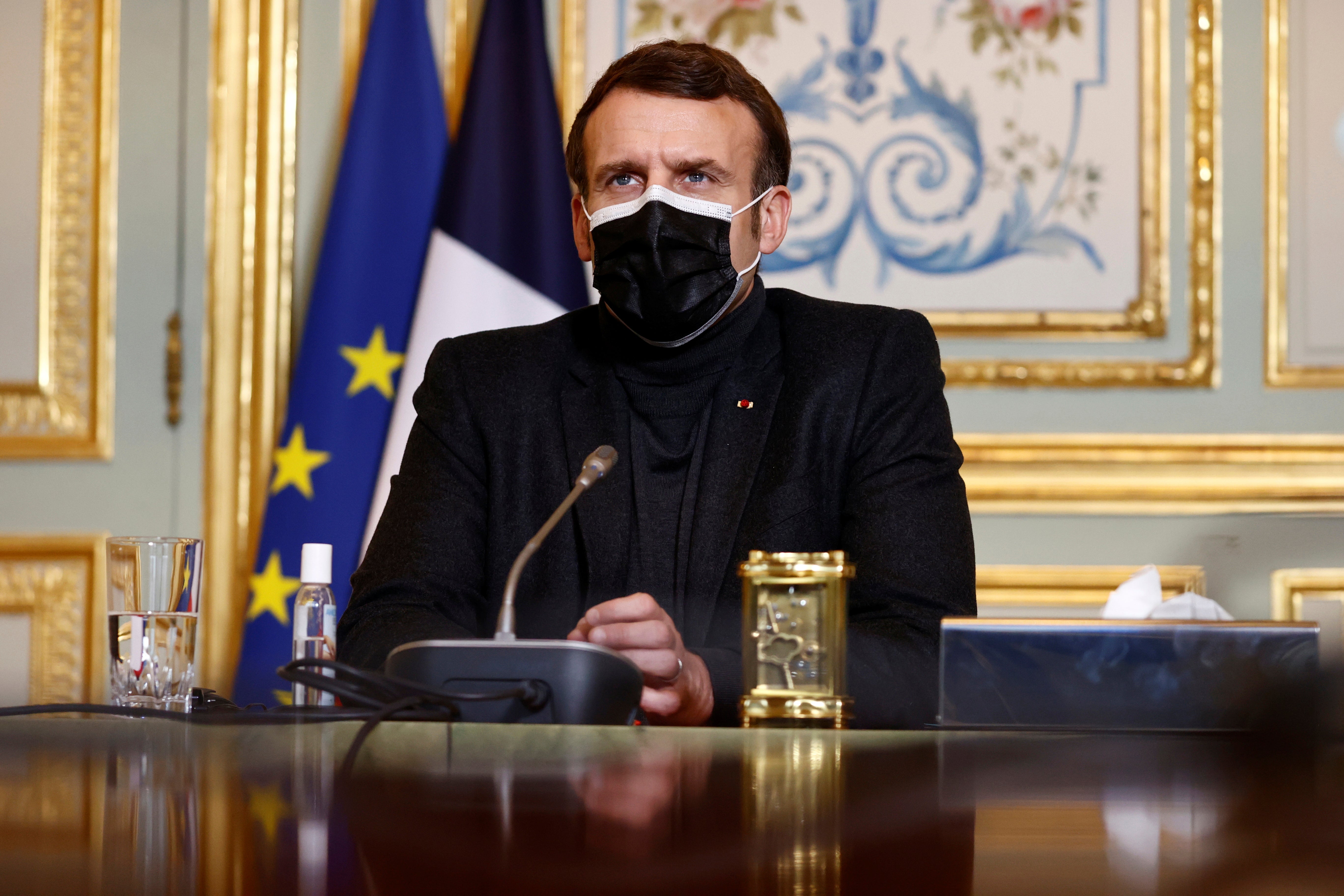 File image: French president Emmanuel Macron earlier declared the Oxford-AstraZeneca vaccine ‘quasi ineffective’ for people over 65