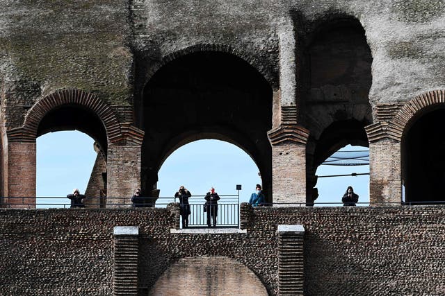 <p>People visit Rome’s Colosseum after its reopening earlier this month</p>