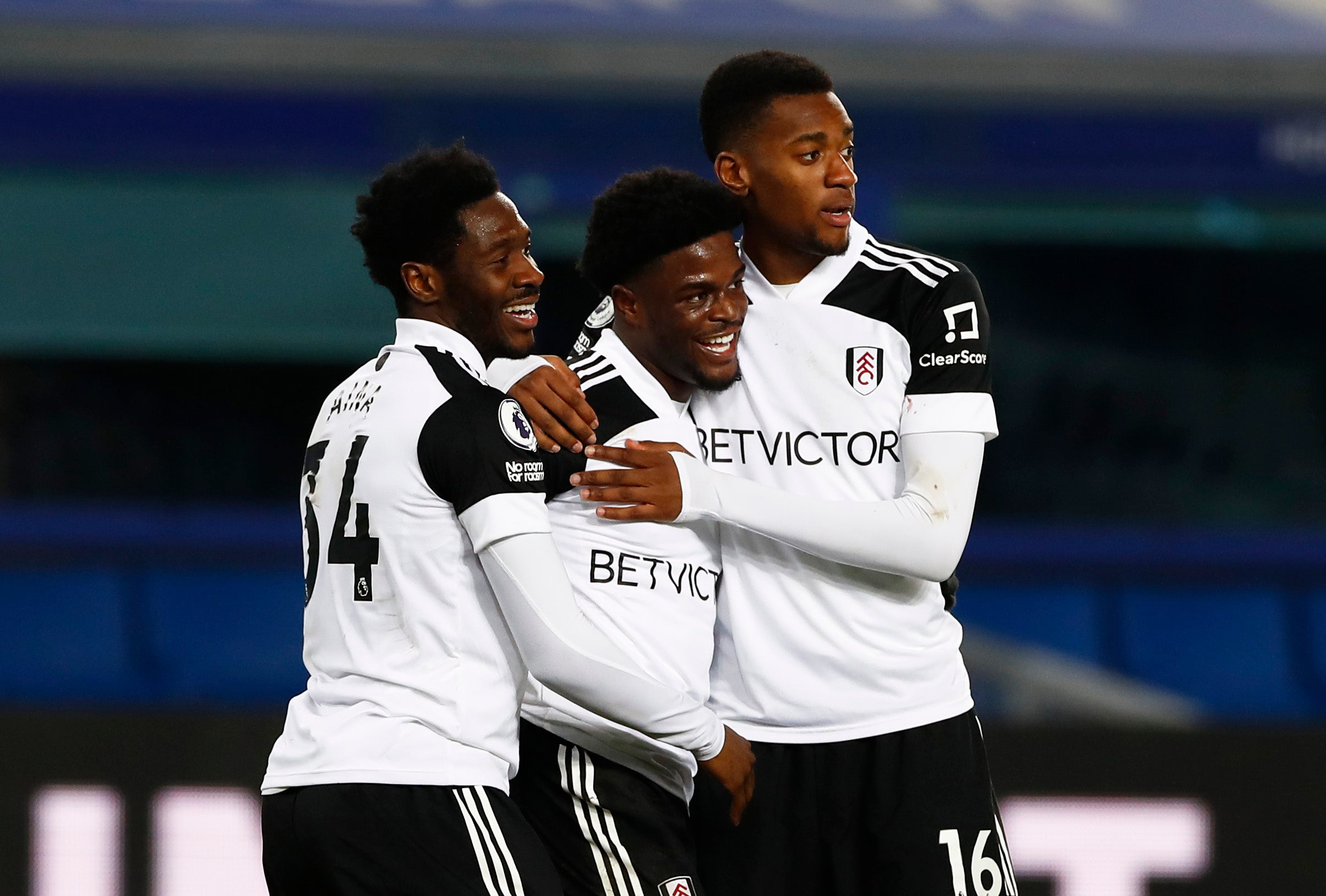 Josh Maja celebrates after scoring Fulham’s second goal