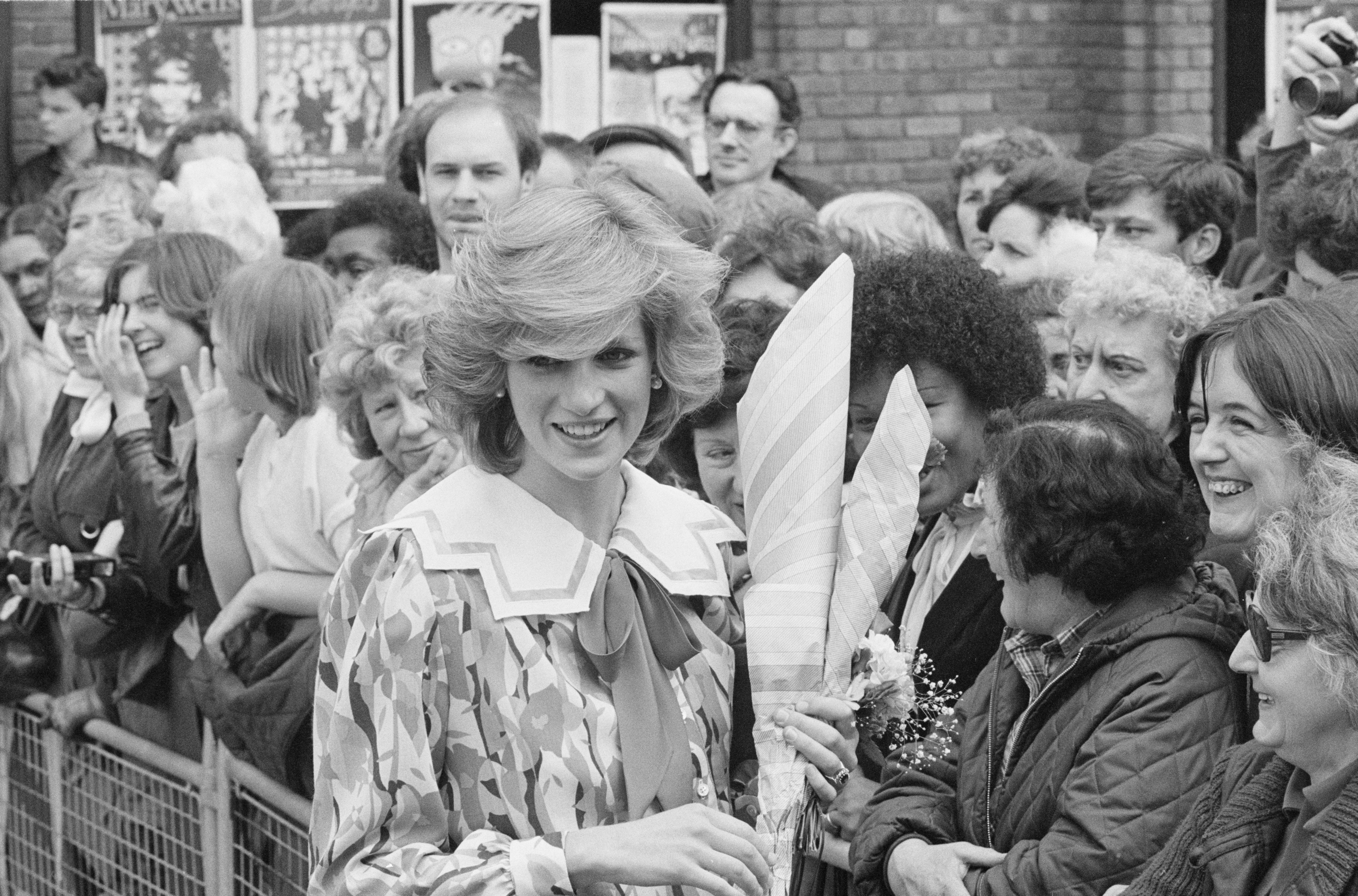 Princess Diana visits an arts centre in south east London in 1984 while pregnant with Harry