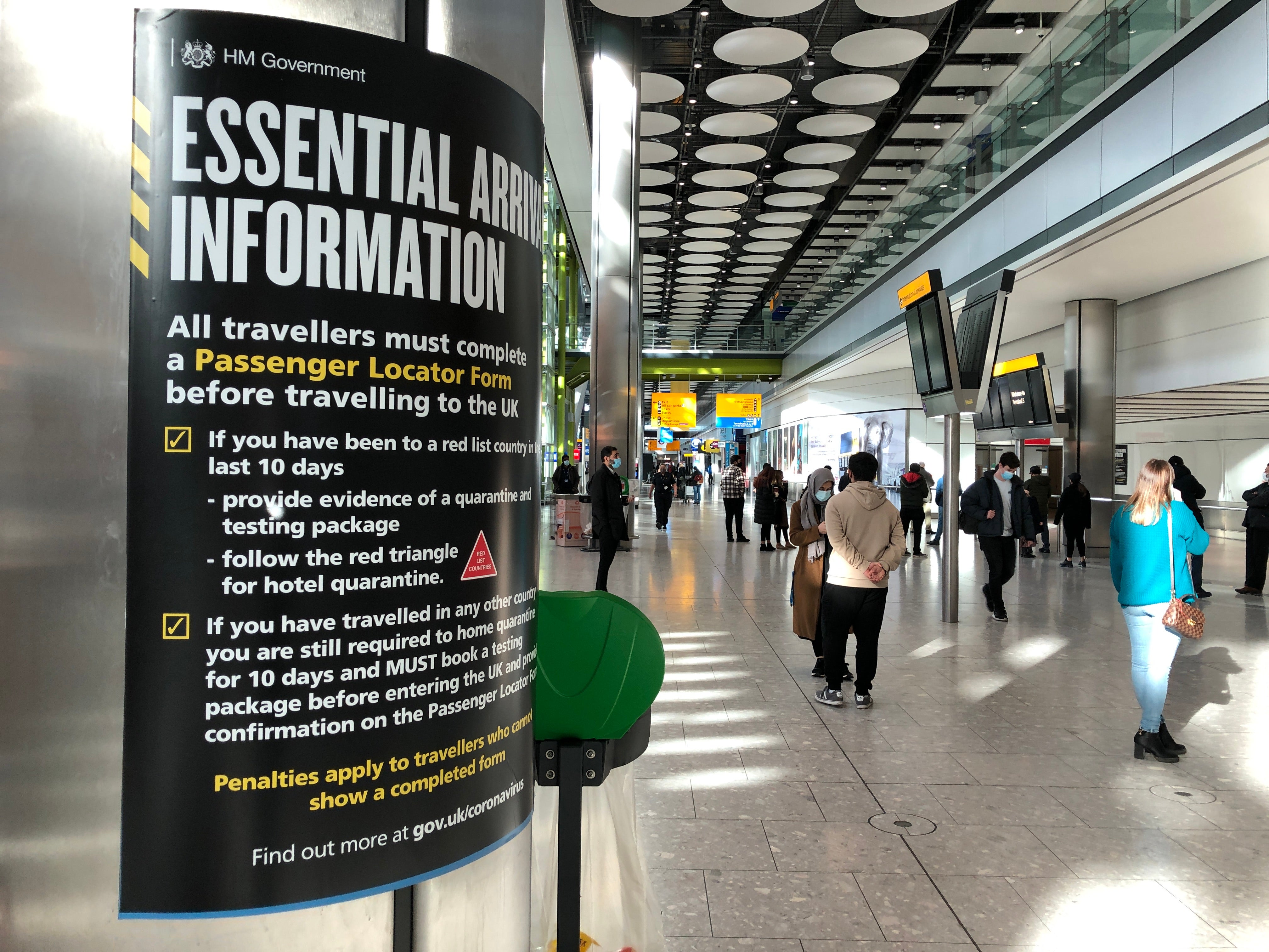 Red alert: Heathrow airport Terminal 5 arrivals area