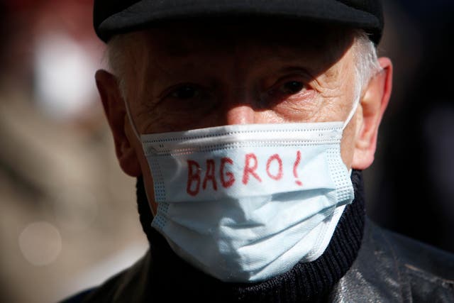 Virus Outbreak Serbia Doctors Vigil