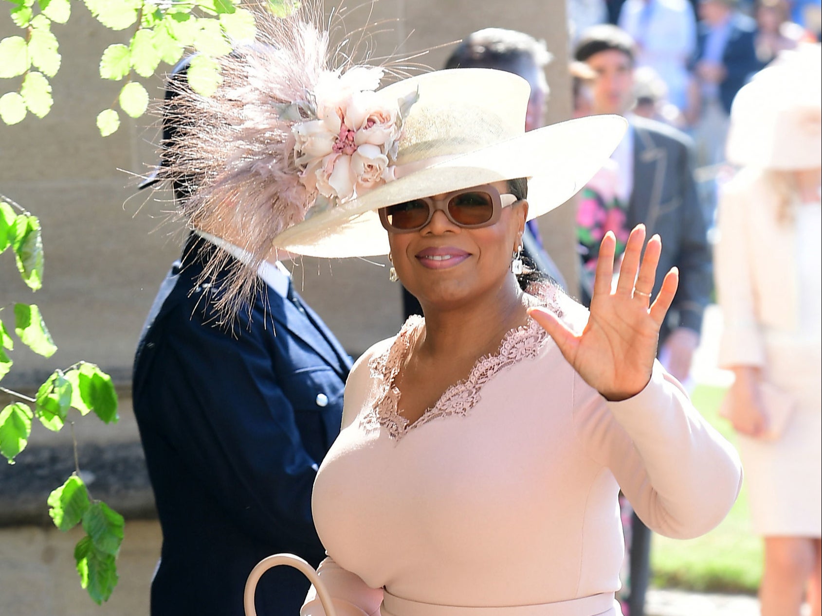 Oprah Winfrey at Meghan Markle and Harry’s wedding on 19 May 2018 in Windsor