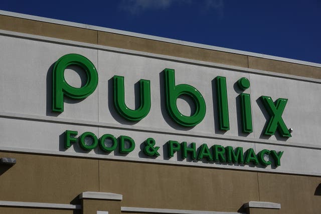 DELRAY BEACH, FLORIDA - JANUARY 29: A Publix Food & Pharmacy sign outside of a store where COVID-19 vaccinations were being administered on January 29, 2021 in Delray Beach, Florida.  Florida Gov. Ron DeSantis announced recently that COVID-19 vaccine will be available by appointment only at all Publix pharmacies located in Palm Beach County and other select locations across the state. (Photo by Joe Raedle/Getty Images)