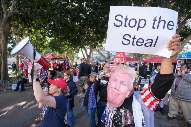 <p>File Image: Supporters of US President Donald Trump protest in Los Angeles, California, on 6 January</p>
