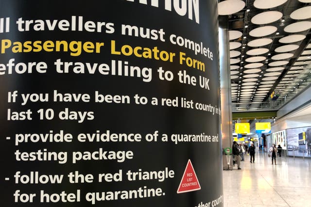 Red alert: a sign at Heathrow Terminal 5