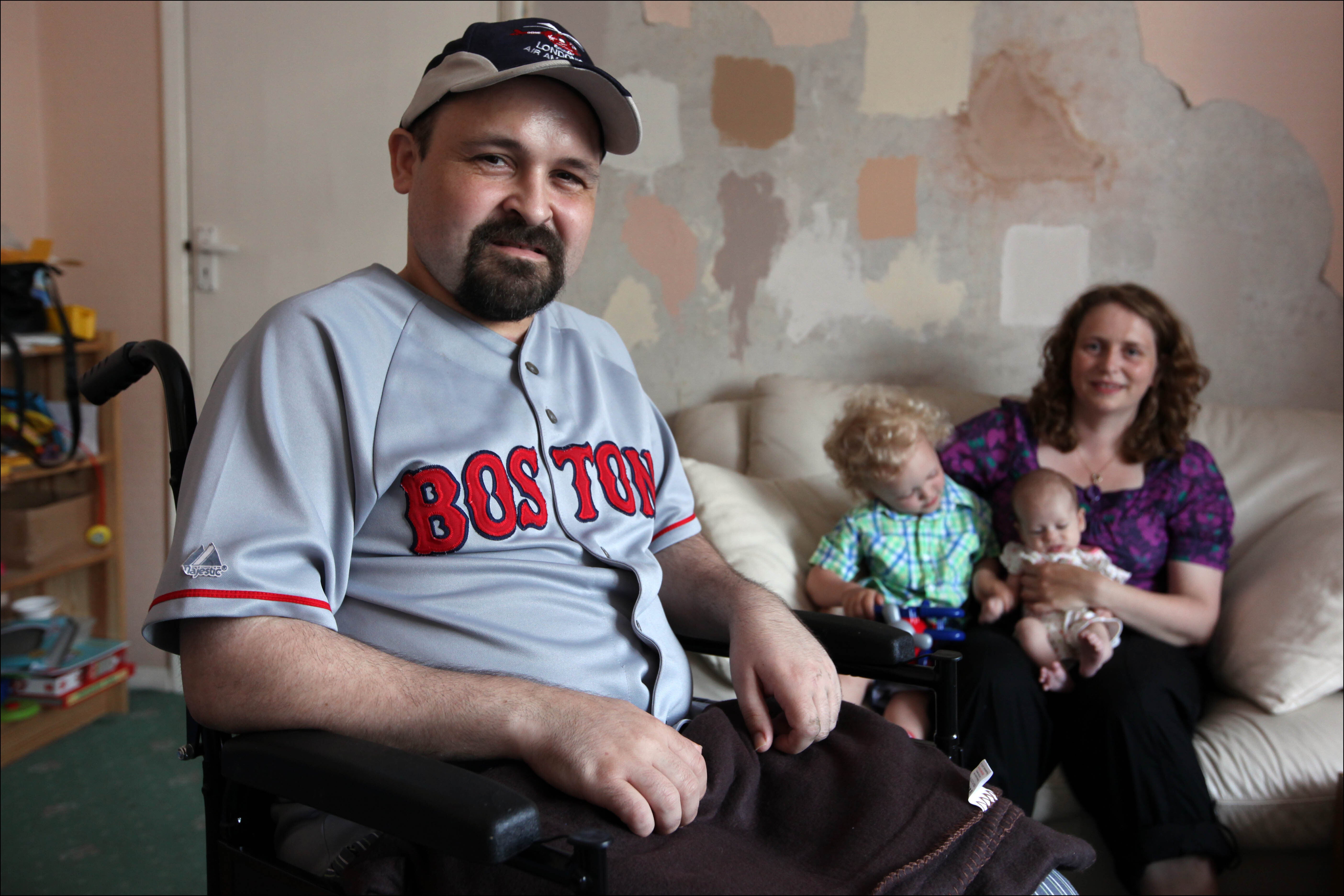 Moore and his family just after the birth of his daughter 10 years ago.