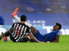 Chelsea coach Thomas Tuchel hits out at ‘reckless’ Jamaal Lascelles over tackle that injured Tammy Abraham