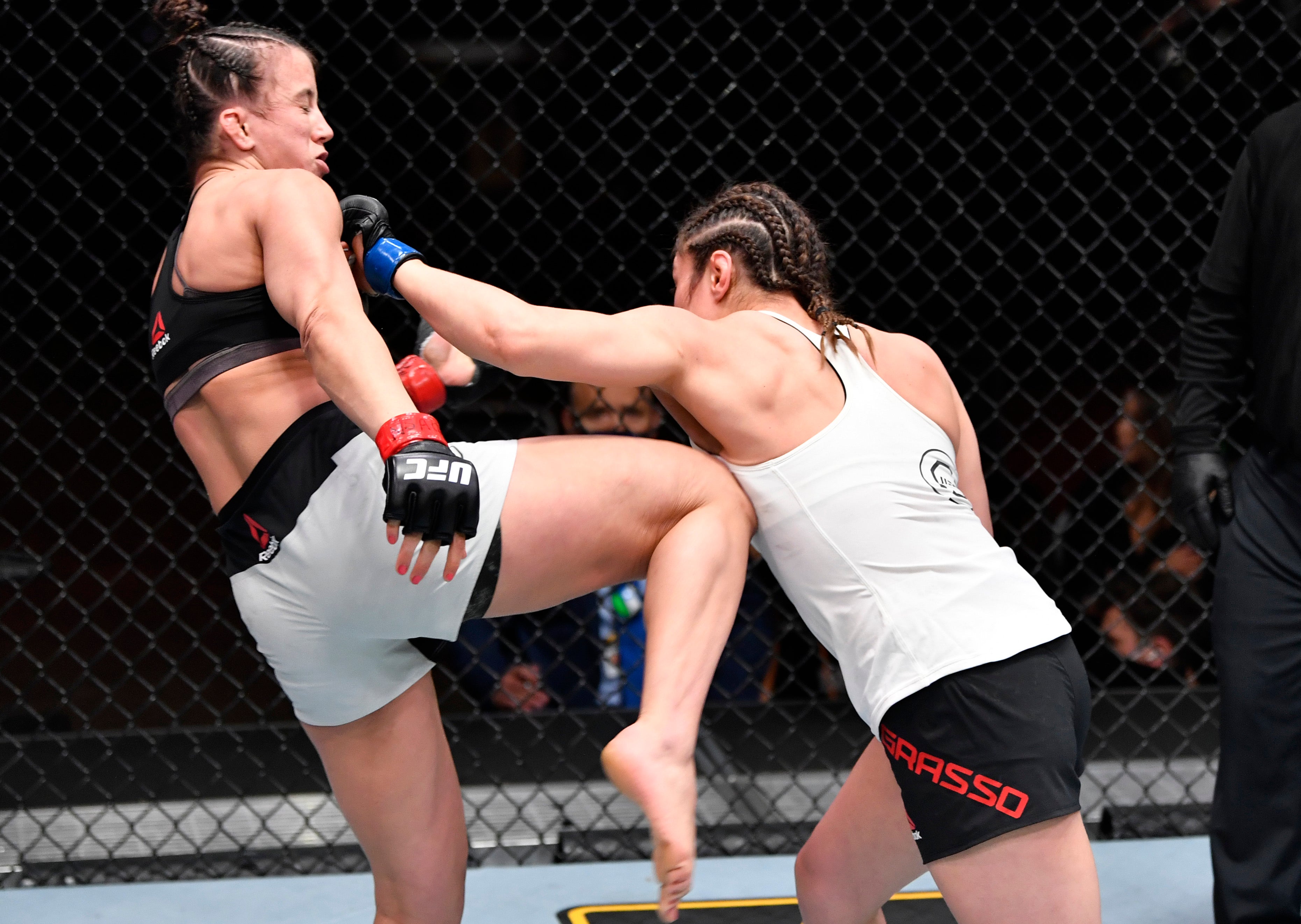 Alexa Grasso (right) picked up a decision win over Maycee Barber