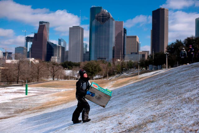 <p>Houston’s lit up skyline angers residents hit by winter storm power cuts</p>