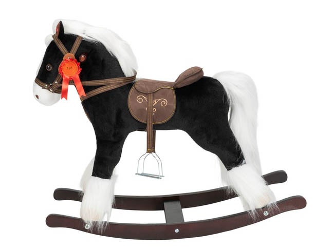 Blue Animal Deerlet Rocking Horse with Handles Widened Seat Suitable for Children Over 2 Years Old for Indoor and Backyard Baby Gifts 