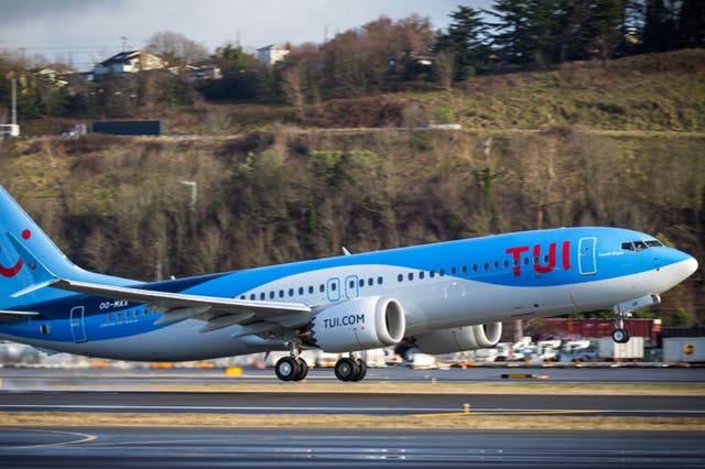 Flying high: Boeing 737 Max belonging to Tui Fly Belgium 