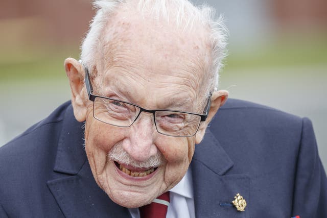 Captain Sir Tom Moore walked 100 laps of his Bedfordshire garden before his 100th birthday, raising more than ?32m for the NHS