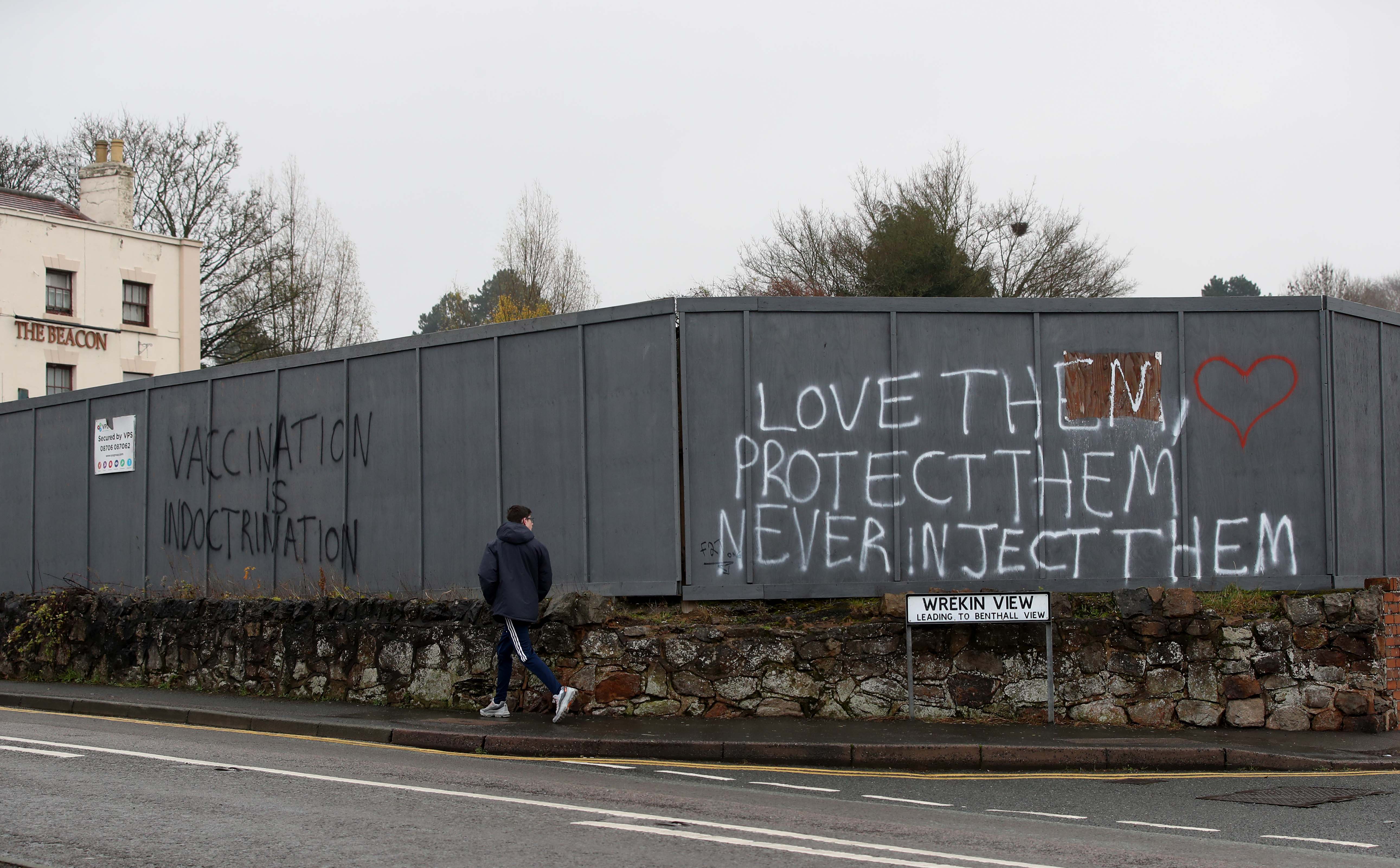 Anti-vaccination graffiti sprayed in Shropshire