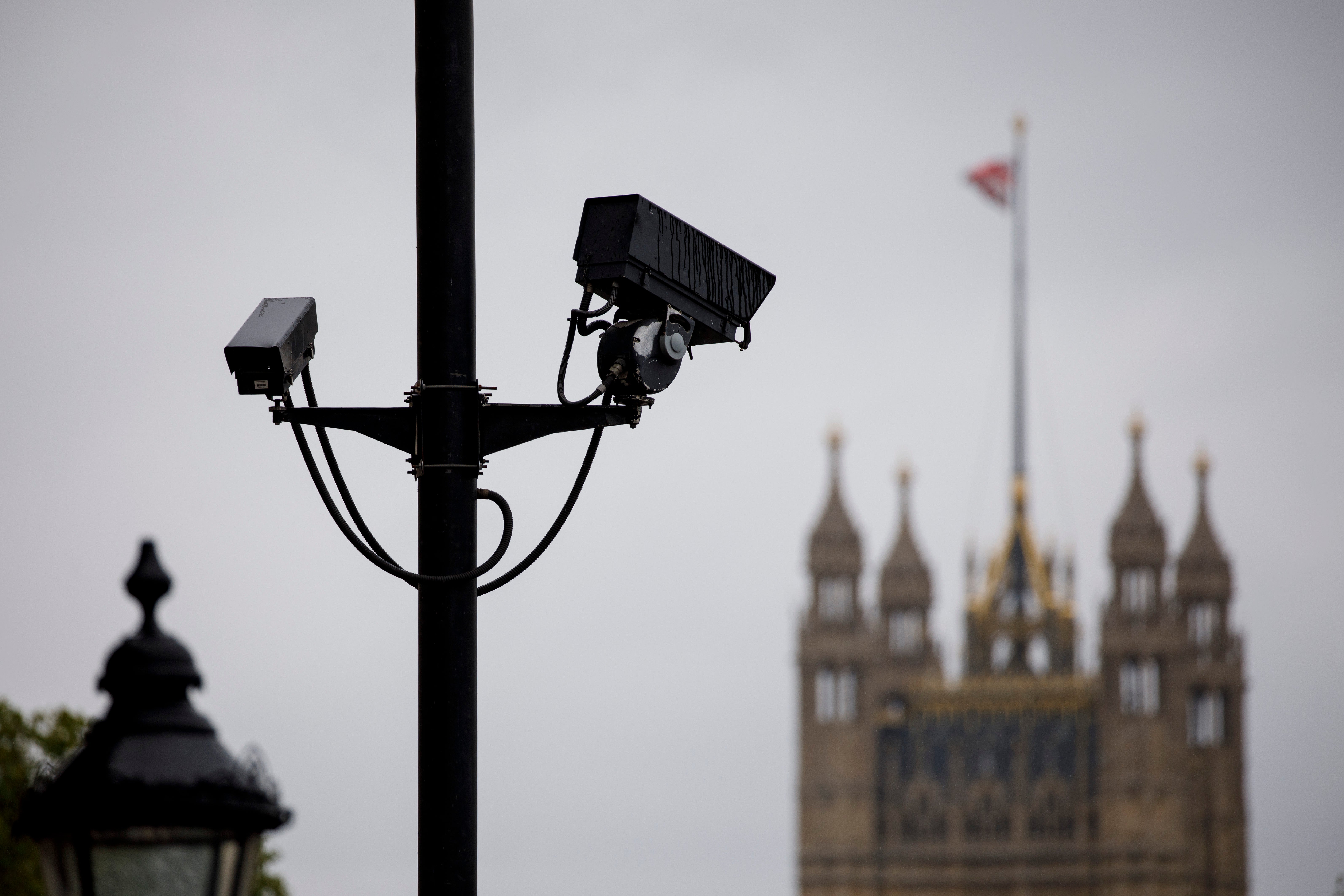 Camera positioned outside the Palace of Westminster in London