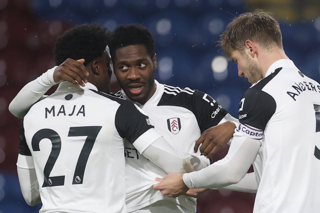 Fulham celebrate Ola Aina’s goal