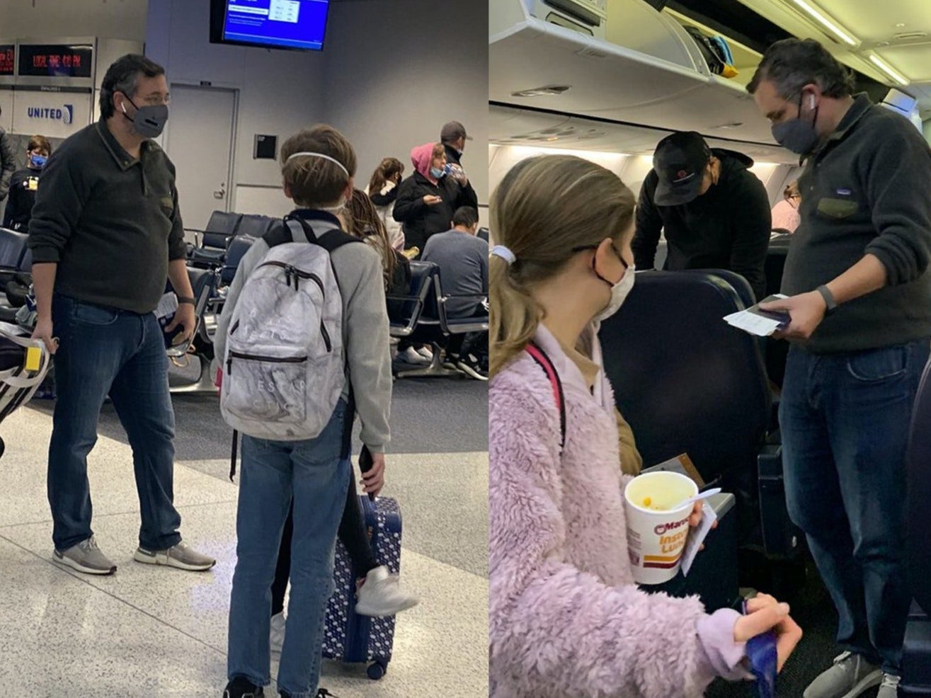 Viral photographs appeared to show Senator Ted Cruz (R-TX) traveling to Cancun, Mexico as his home state of Texas faced a historic winter storm.