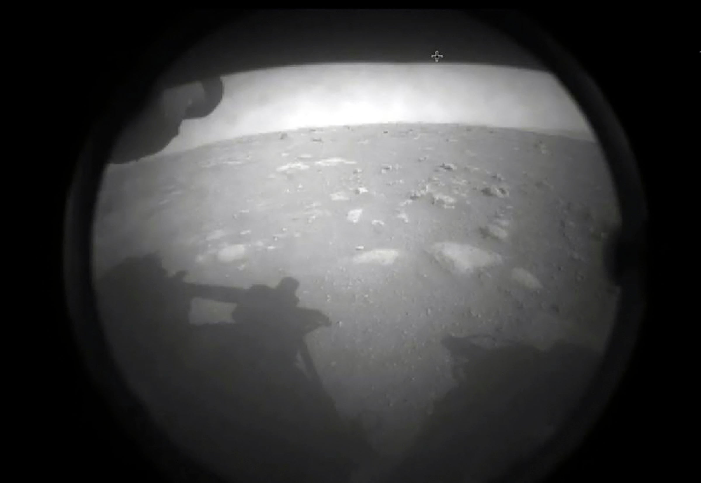 Images from Nasa’s Perseverance rover as it landed on the surface of Mars