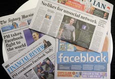 Australian leader urges Facebook to lift its news blockade