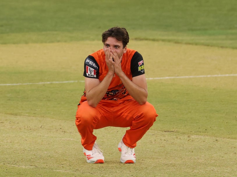 Jhye Richardson in action for the Perth Scorchers