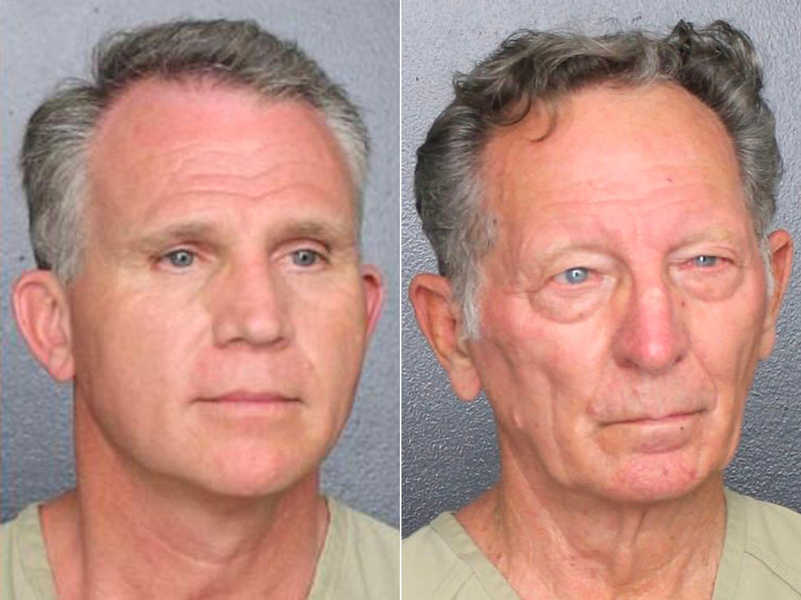 Walter Wayne Brown Jr and Gary Brummett after being arrested for impersonating US marshals and refusing to wear masks