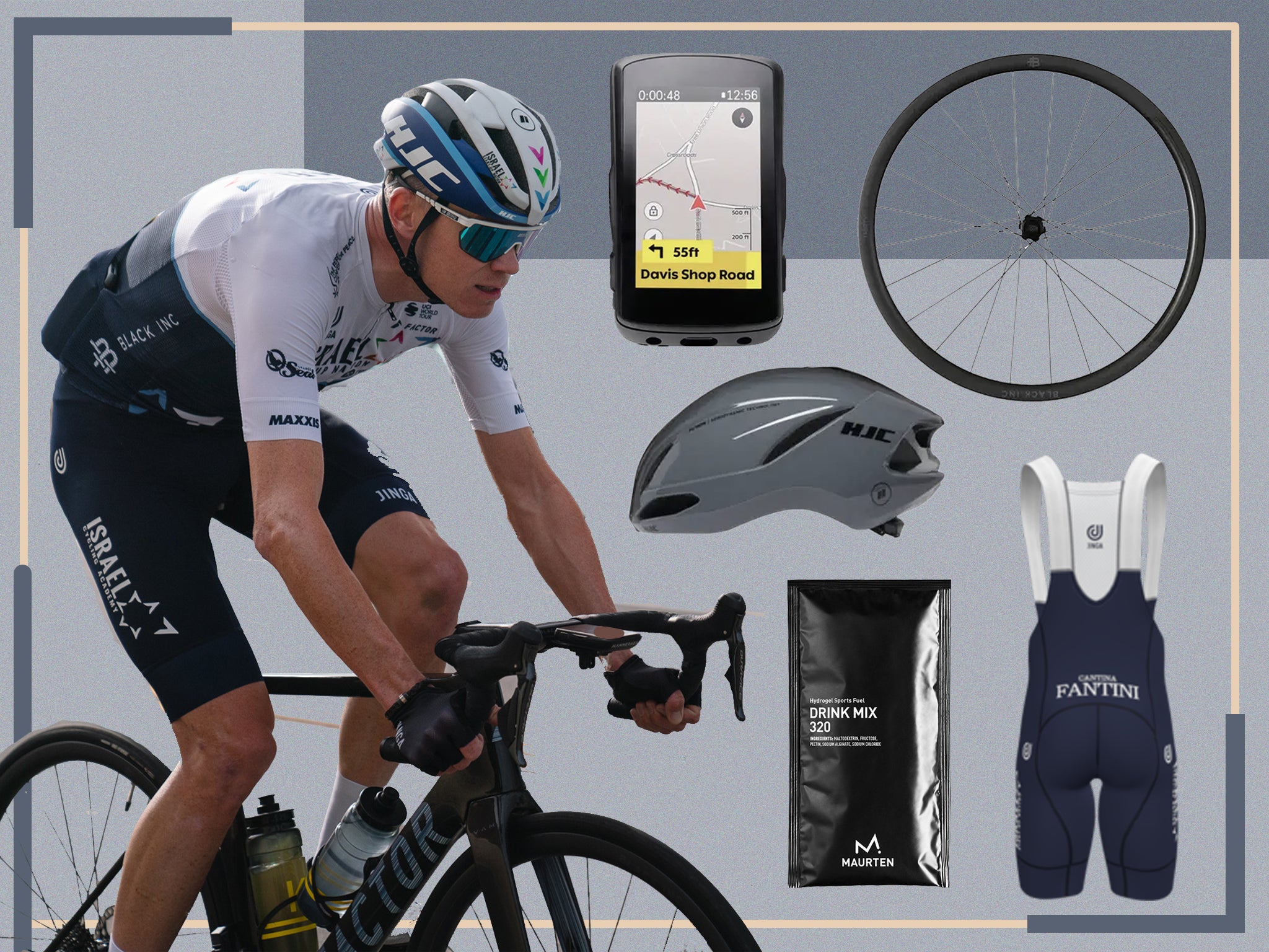 Shop the legendary cyclist’s bike, jersey, wheels, bidon and more
