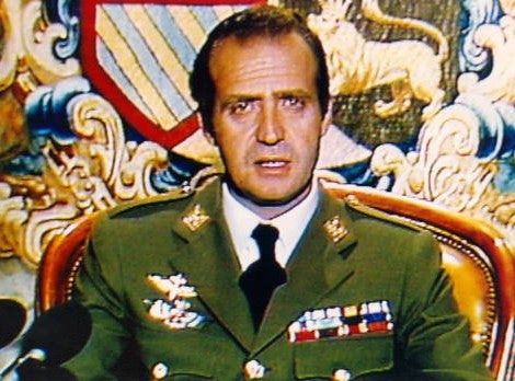 King Juan Carlos addressing Spanish TV