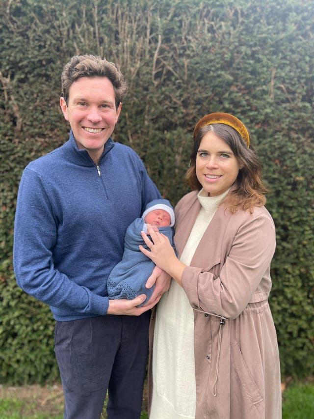 Princess Eugenie, Jack Brooksbank and their son August 