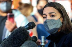 AOC volunteers at Houston food bank after raising more than $3 million for Texas storm victims