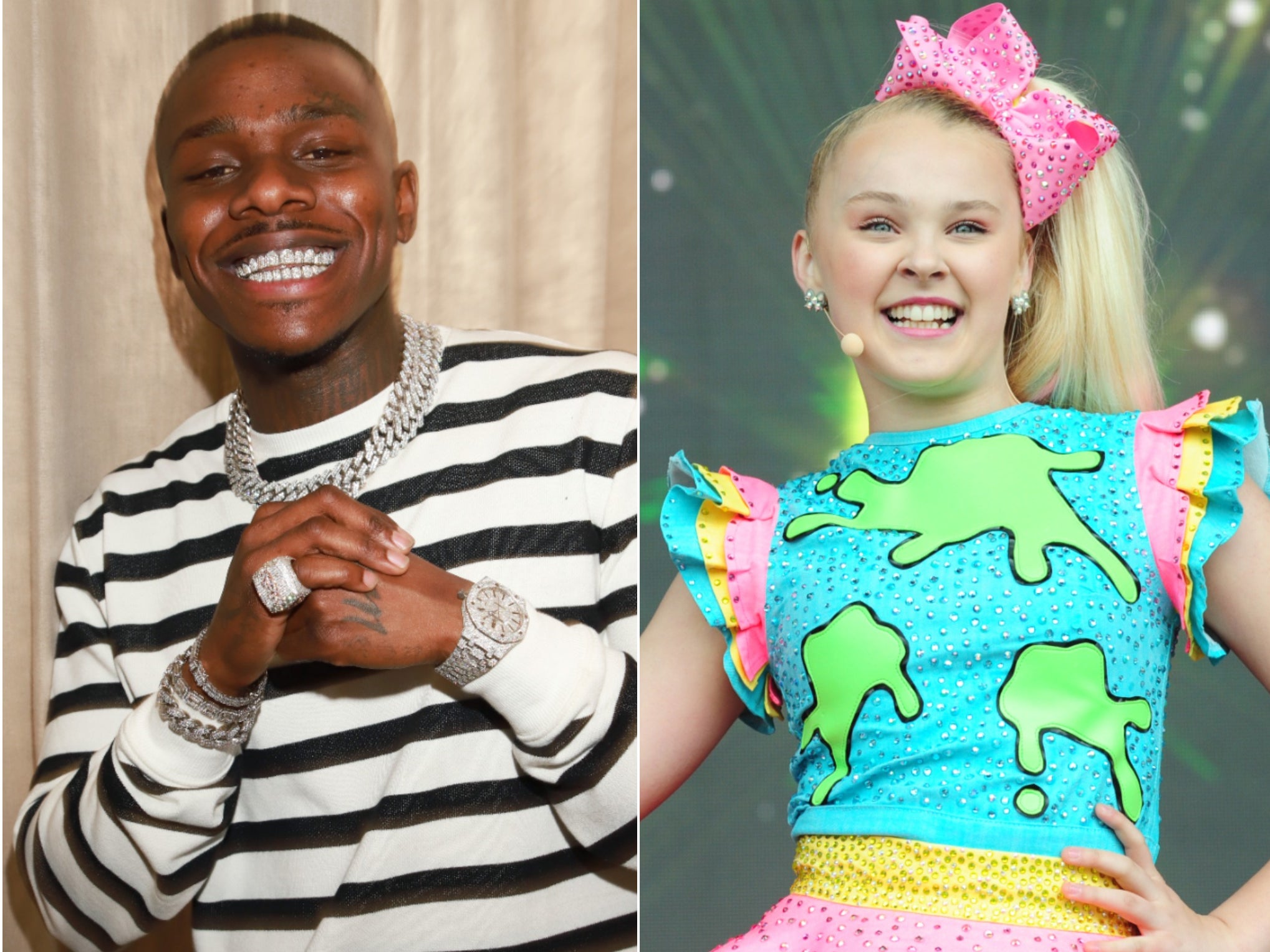 DaBaby (left) gave YouTube entertainer JoJo Siwa a shoutout in his new Beatbox freestyle